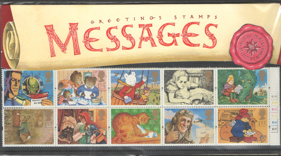 (image for) 1994 Cylinder B1A etc Messages Greetings Booklet Pane Presentation Pack G3 - KX6 / DB13(7)